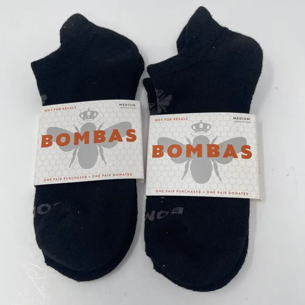 Bombas Socks Unisex Medium Black Ankle Socks Set Of 2